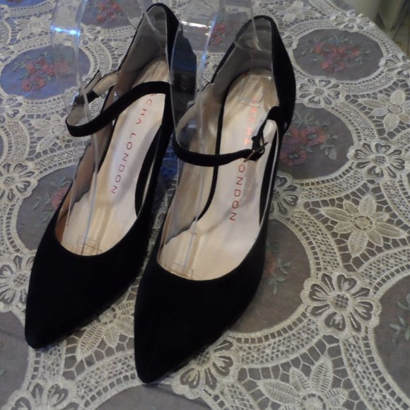 Sacha London Black Suede Pointy MaryJane Pumps 8.5 - Picture 3 of 16